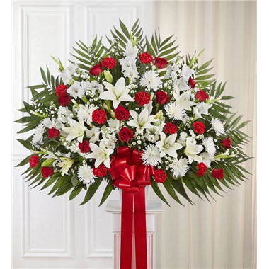 Heartfelt Sympathies&trade; Standing Basket- Red & White